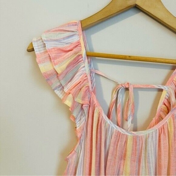 Mine Clara Multi Striped Top - Coral Women’s Size Medium NWT - Picture 8 of 12